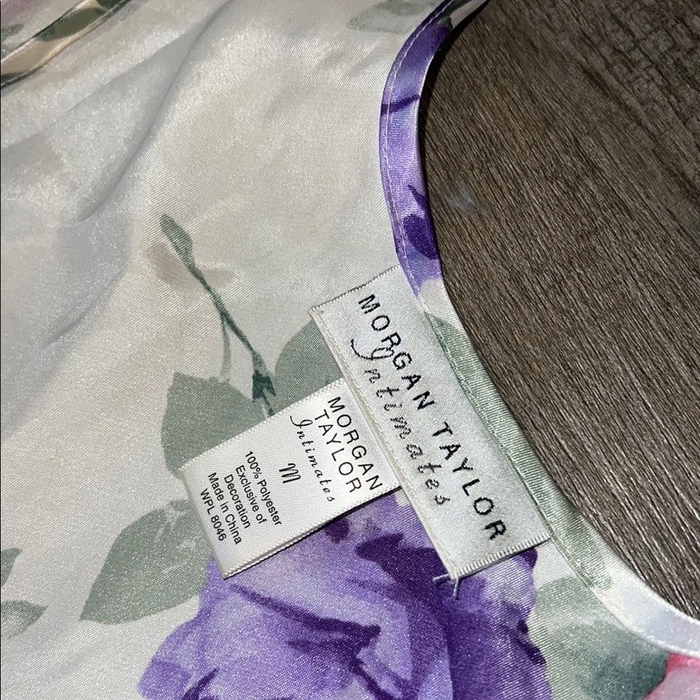 Morgan Tylore Intimates Floral slip gown with Pink and Purple Accents M - Picture 3 of 5